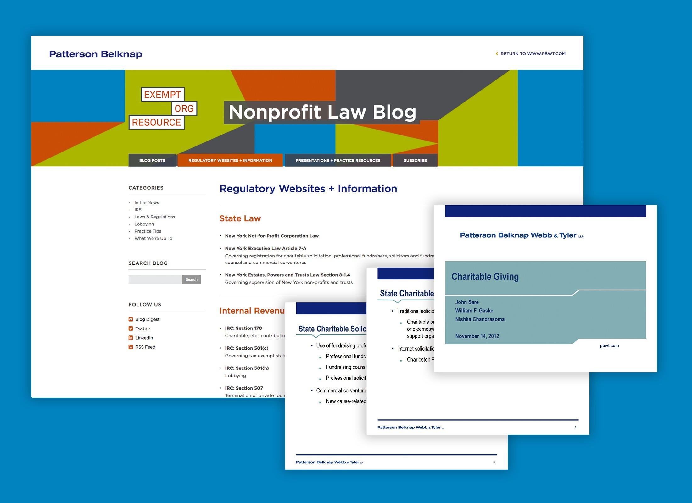 Patterson Belknap Law Blog Design NYC