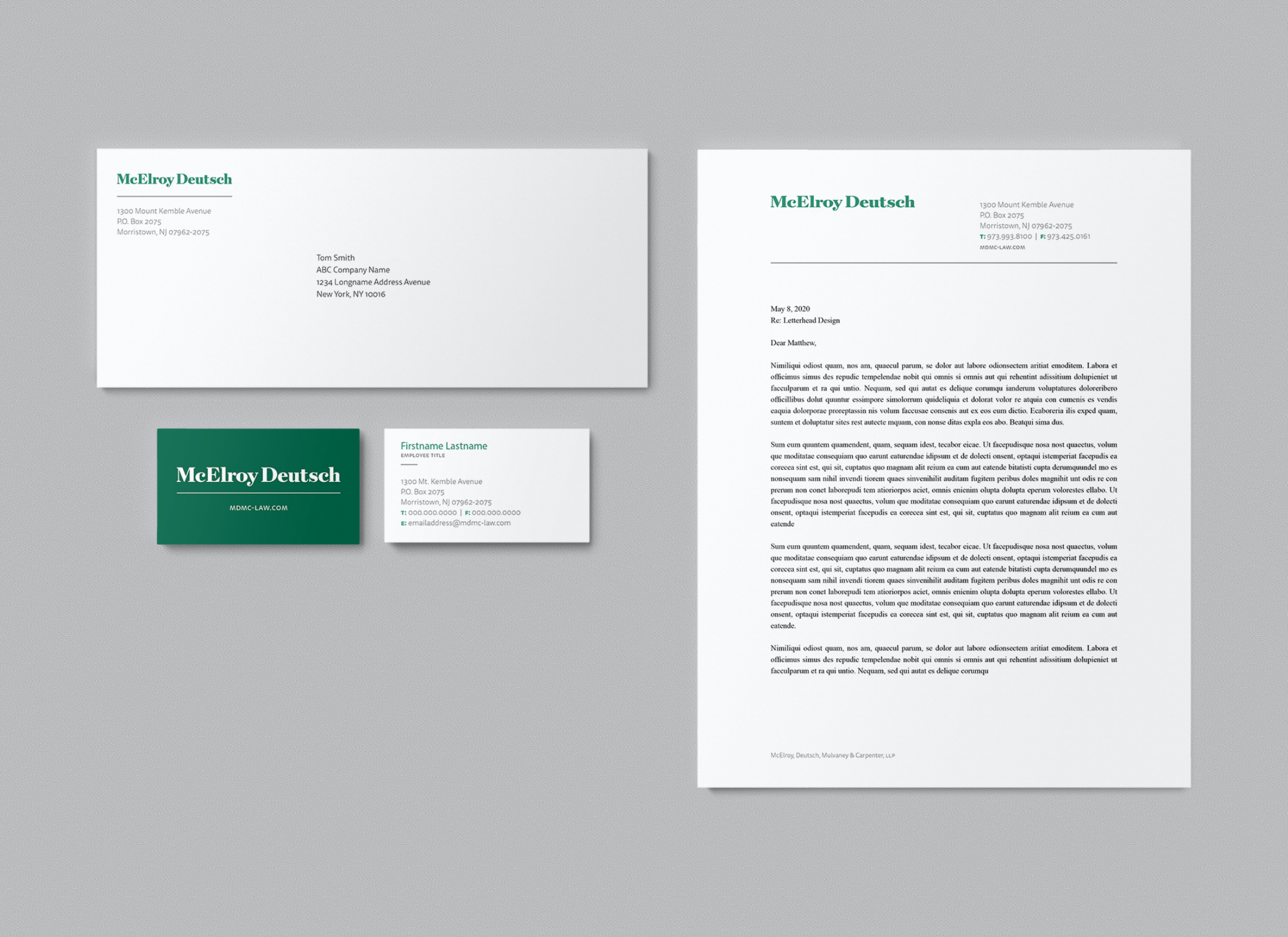 McElroy Deutsch Collateral Graphic Design