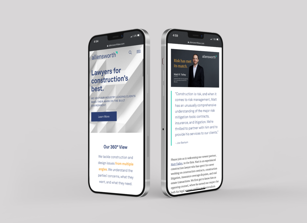 Allensworth mobile website design