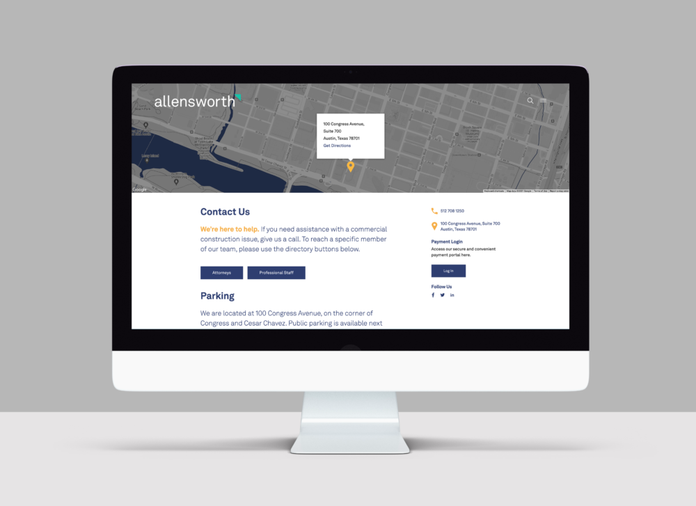 Allensworth legal web design contact
