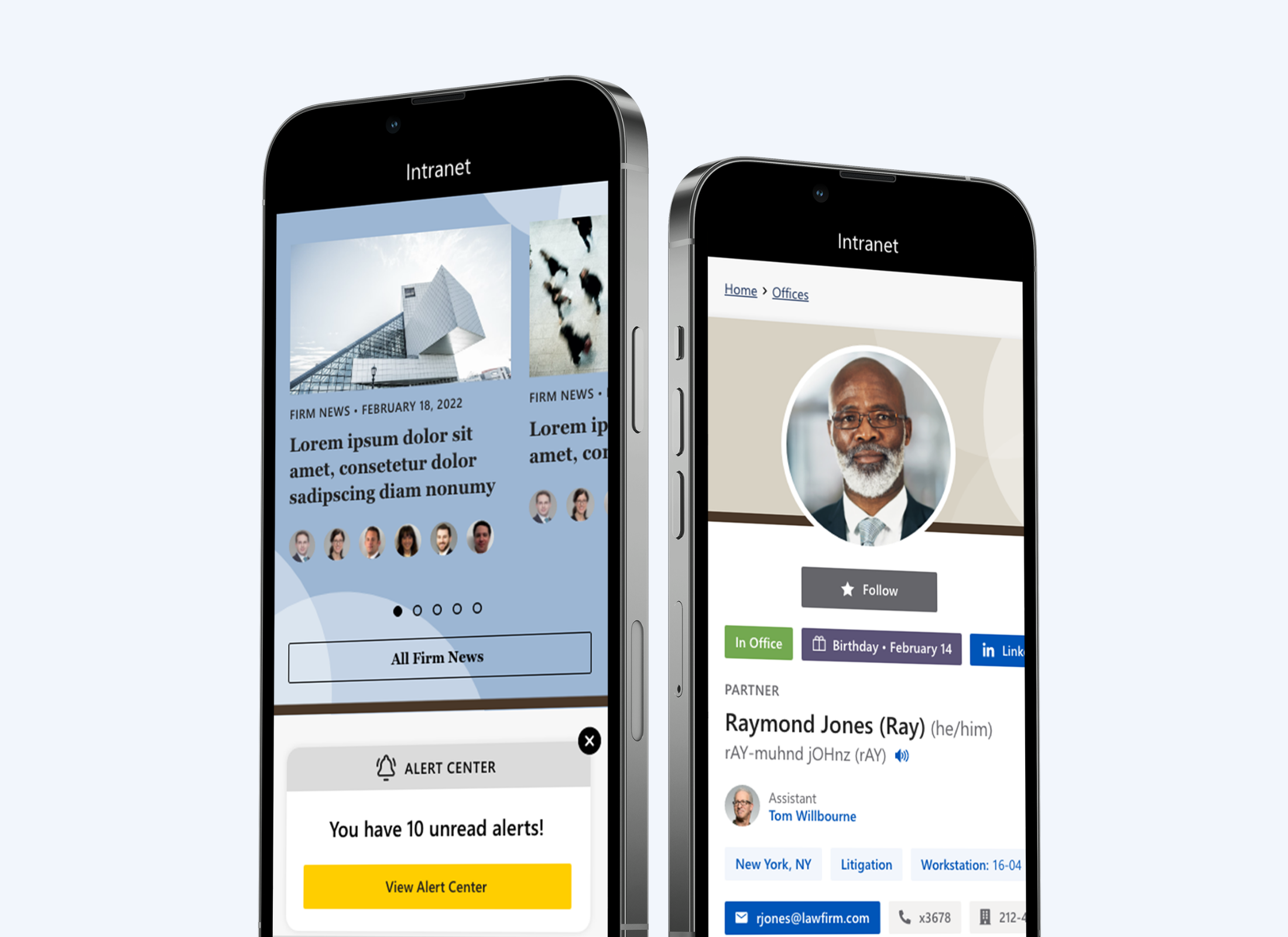 Law firm intranet development