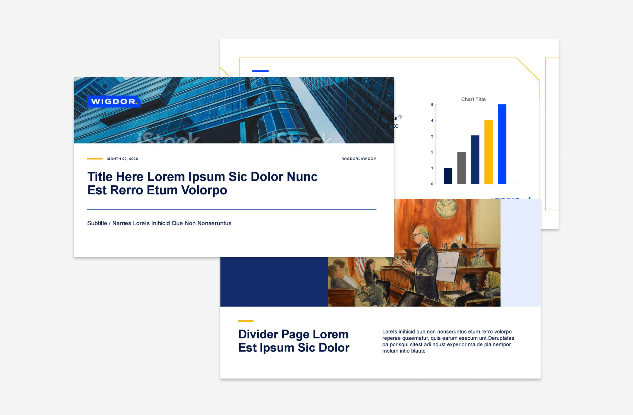 Examples of Wigdor news posts and hero image screens stacked on top of each other.