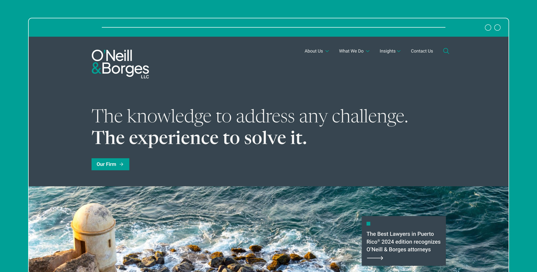 O'Neill & Borges Redesigned Homepage